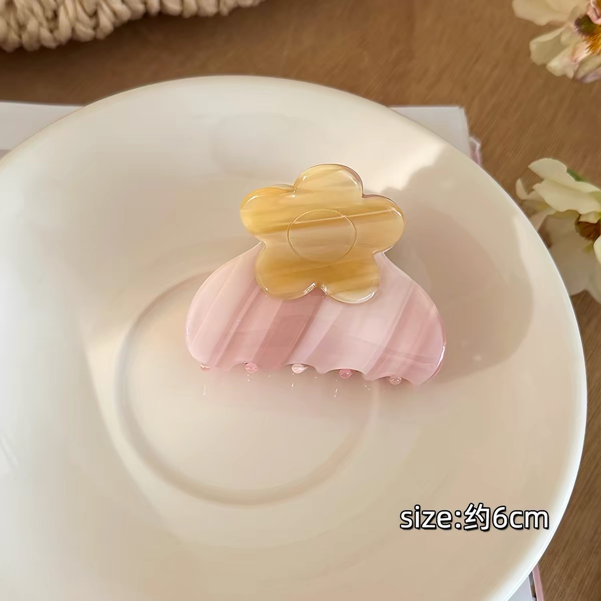 Kẹp tóc càng cua hoa trong suốt_T35
