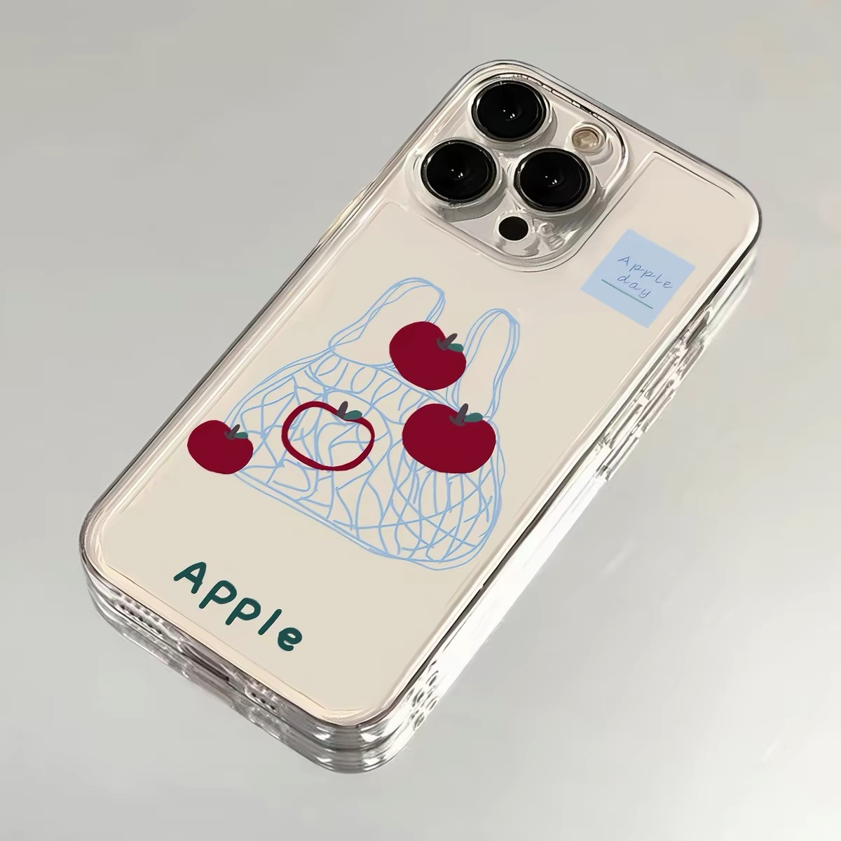 Ốp lưng trong suốt họa tiết quả táo_O212 (Iphone, Huawei, Honor, OPPO, Vivo, Xiaomi & Redmi)