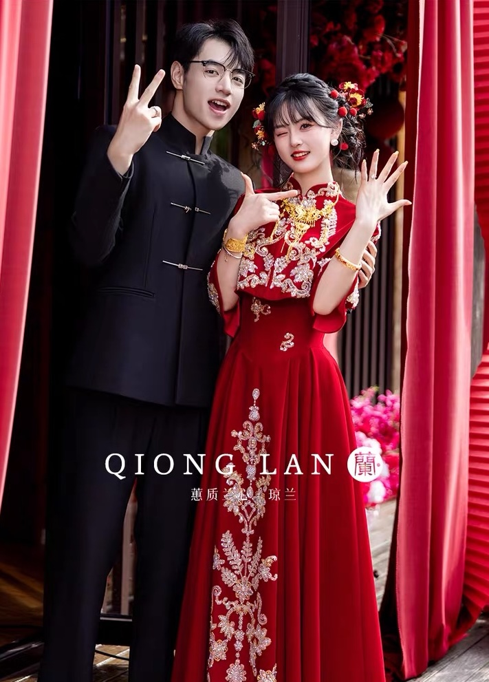 Váy cưới phong cách Hán phục thêu hoa_I95