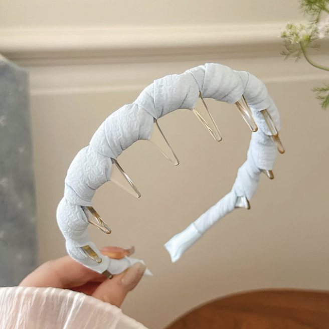 Băng đô cài tóc răng cưa bọc vải_L08