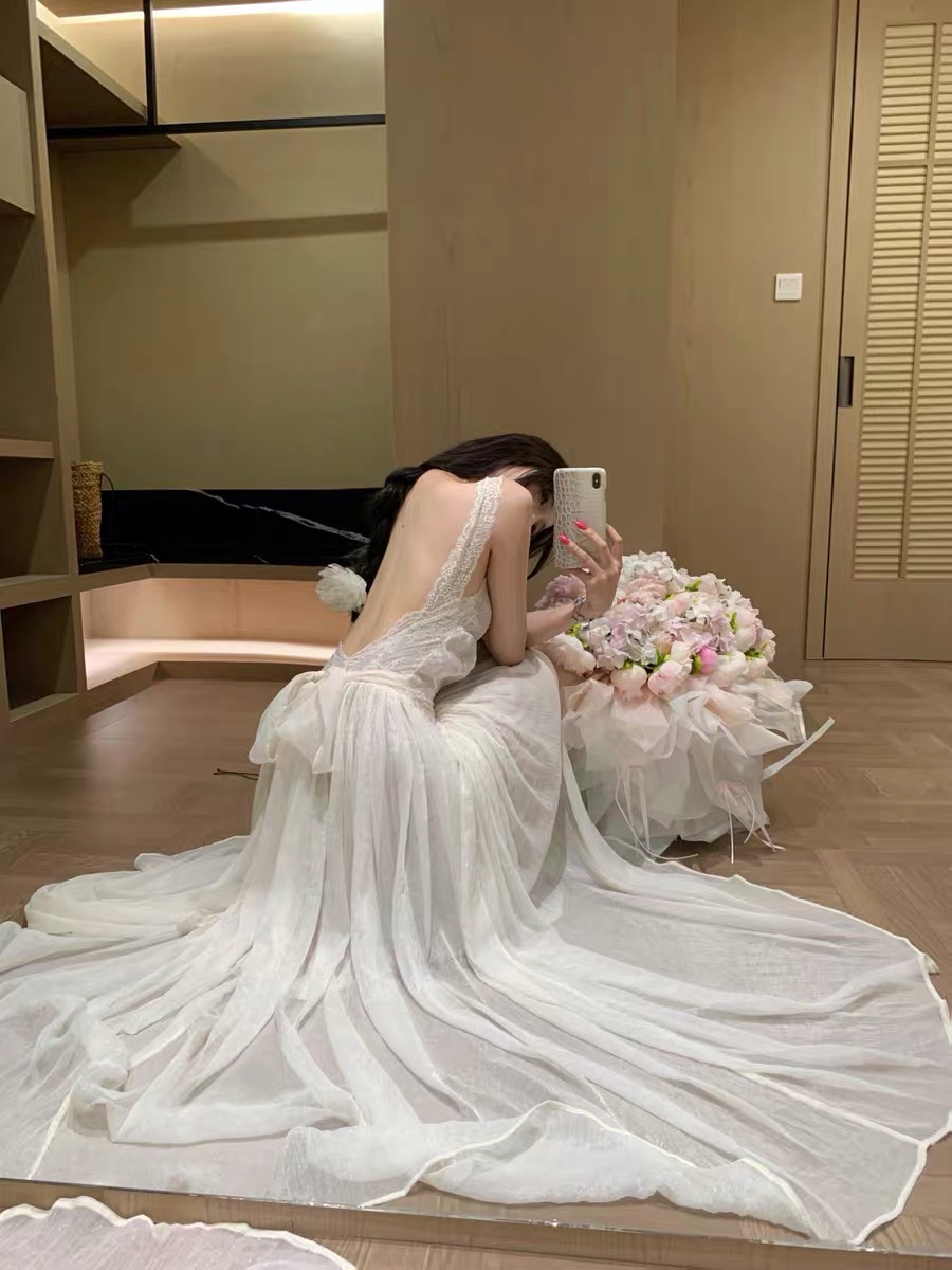 Váy hở lưng phối ren_Y42