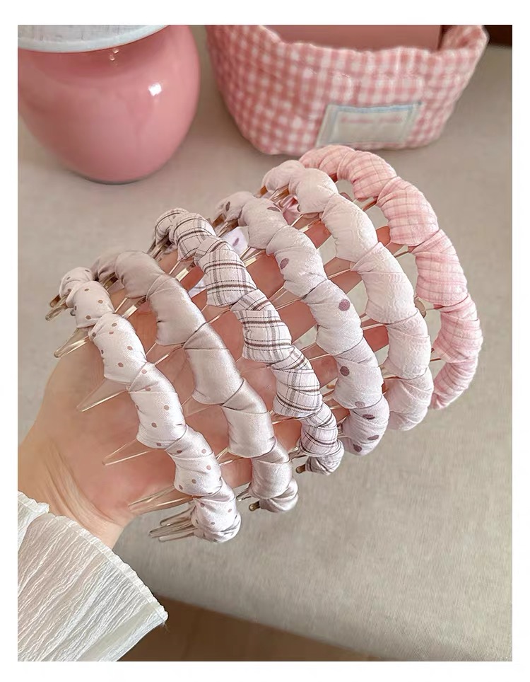 Băng đô cài tóc răng cưa bọc vải_L09