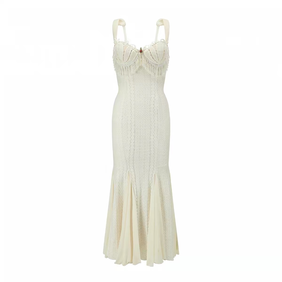 LaceMade váy ngọc trai ren cổ điển_Y48