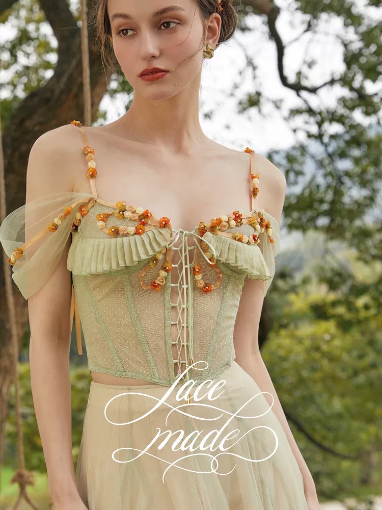 LaceMade váy voan tầng dáng dài phong cách công chúa_V21