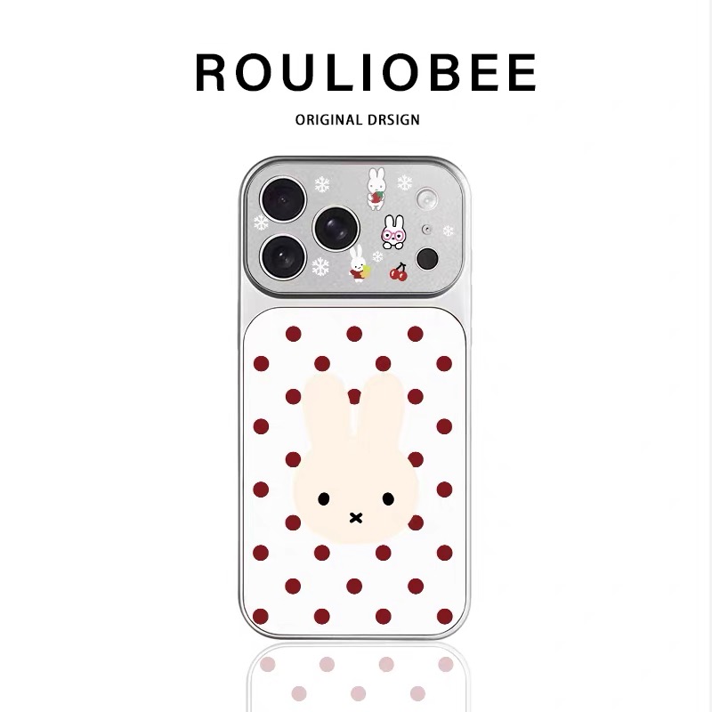 Ốp lưng thỏ Miffy chấm bi đỏ_O87 (Iphone, Huawei, Honor, OPPO, Vivo, Xiaomi & Redmi)