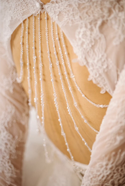 Váy cưới tay ren lưng hở sang trọng_I02