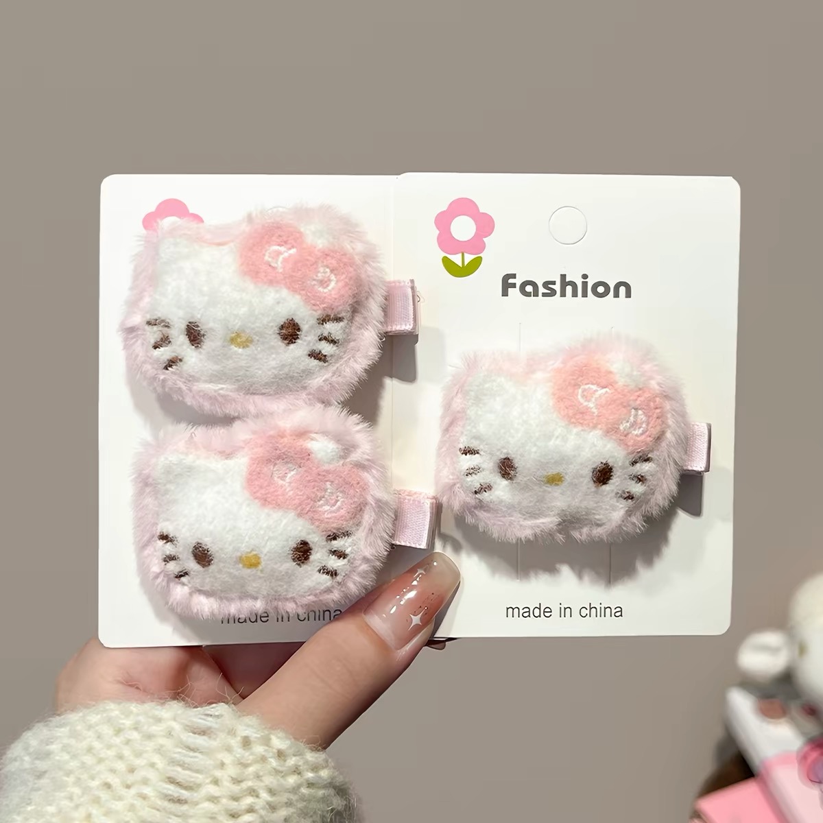 Kẹp tóc lông mềm mèo Kitty_H08