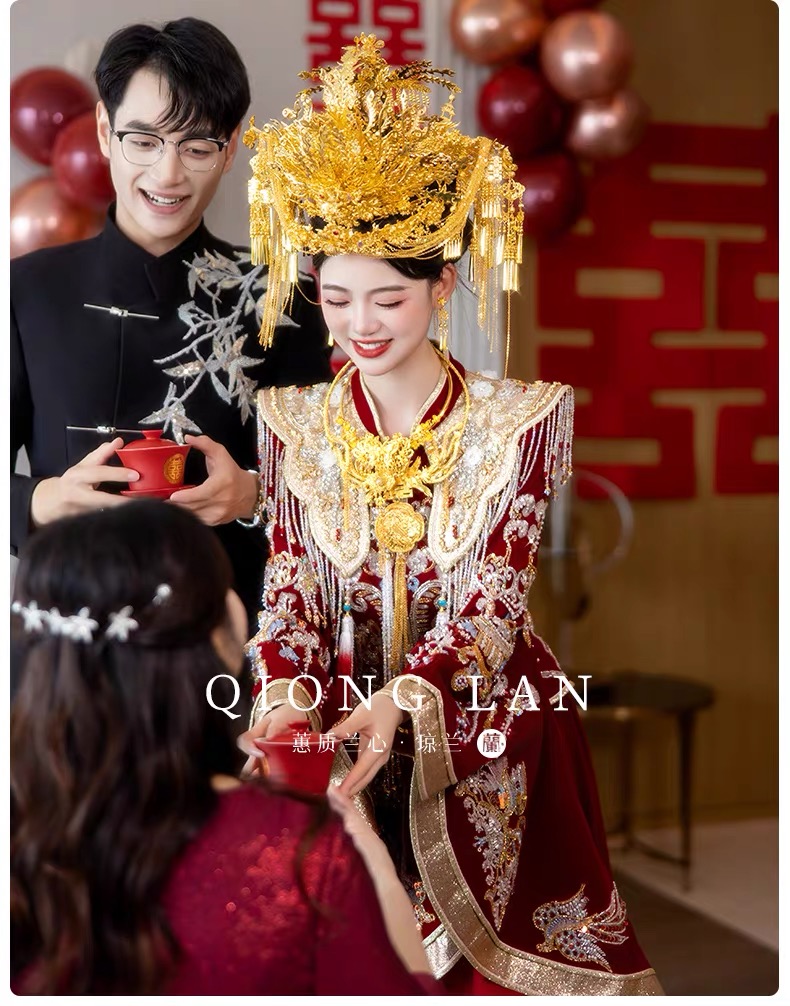Váy cổ trang Trung Hoa tay áo rộng thêu hoa văn_I104