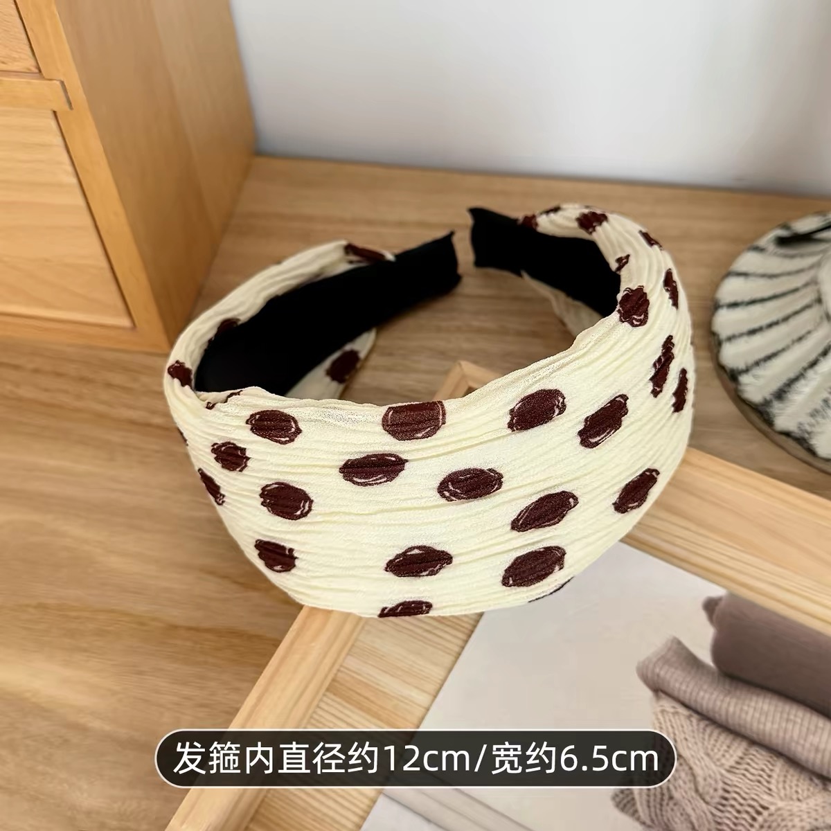 Băng đô bản rộng chấm bi retro_L19