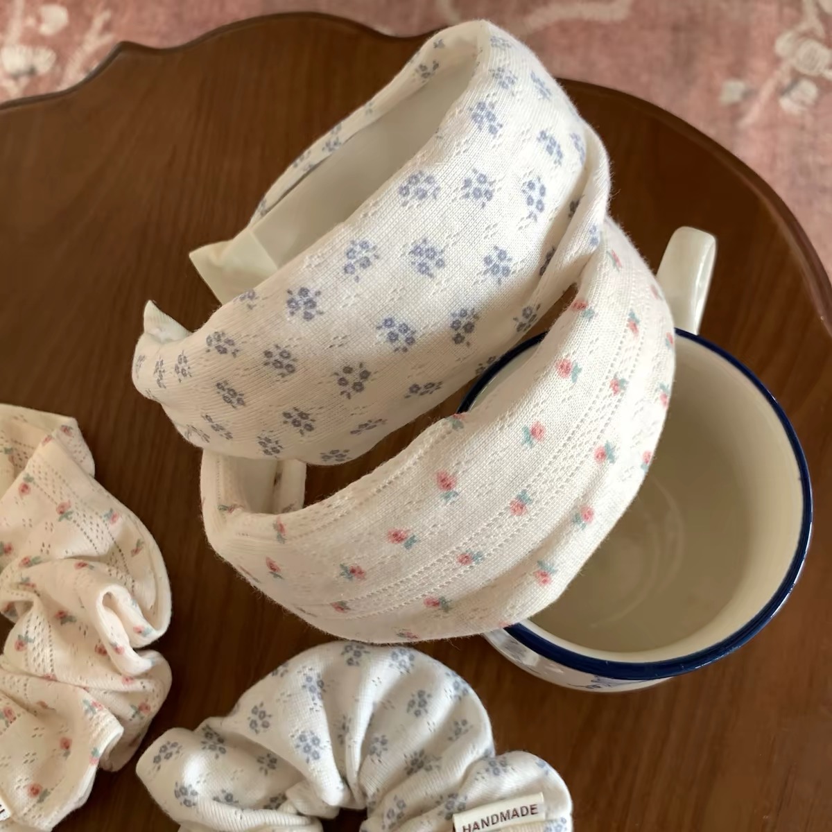 Bộ băng đô và cột tóc hoa vintage_L23