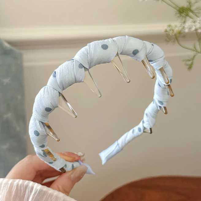 Băng đô cài tóc răng cưa bọc vải_L08