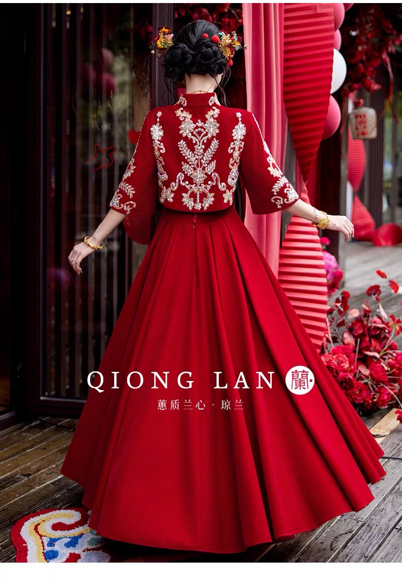 Váy cưới phong cách Hán phục thêu hoa_I95