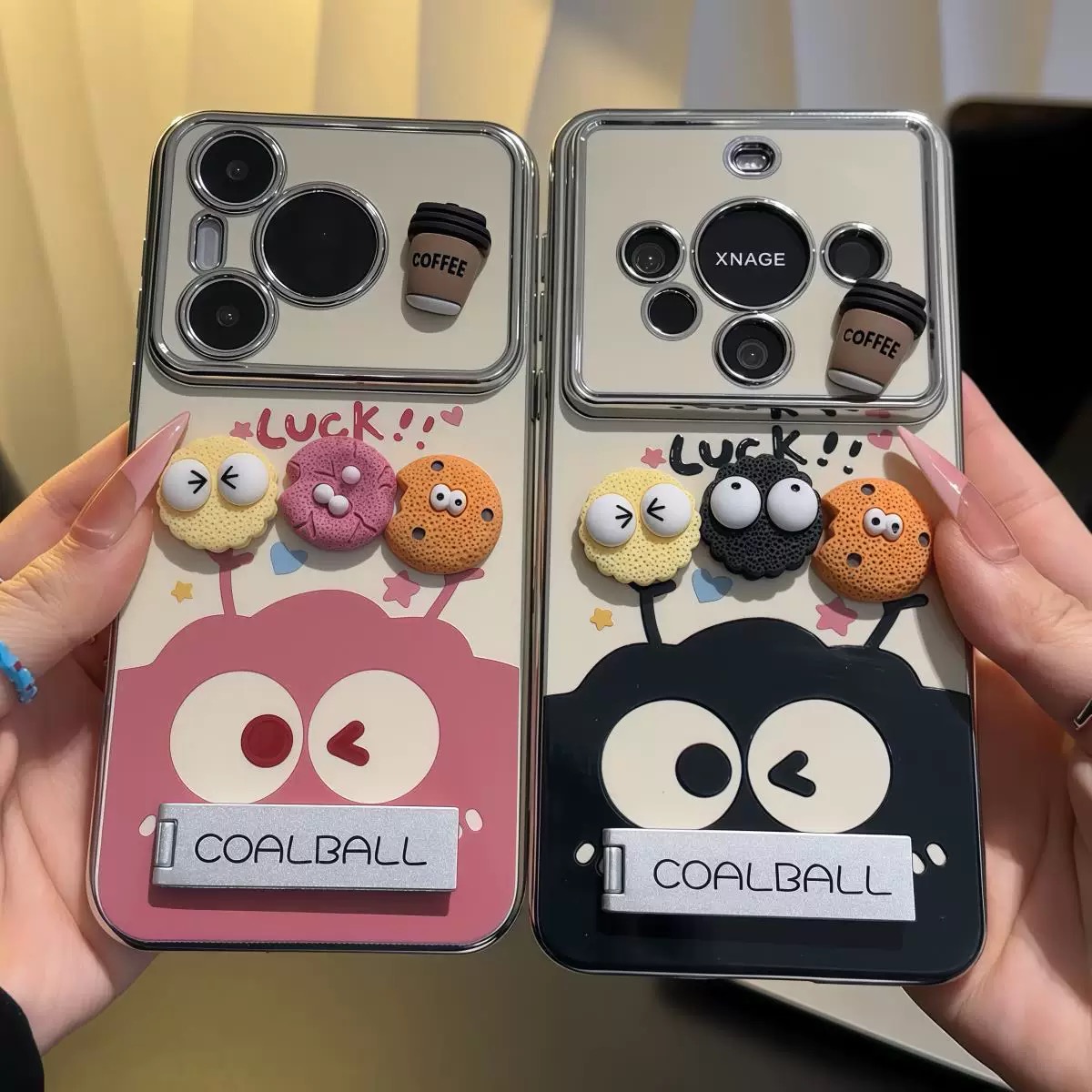 Ốp lưng Bụi than Coal Ball kèm chân kê_O35 (Iphone, Huawei, Honor, OPPO, Vivo, Xiaomi & Redmi)