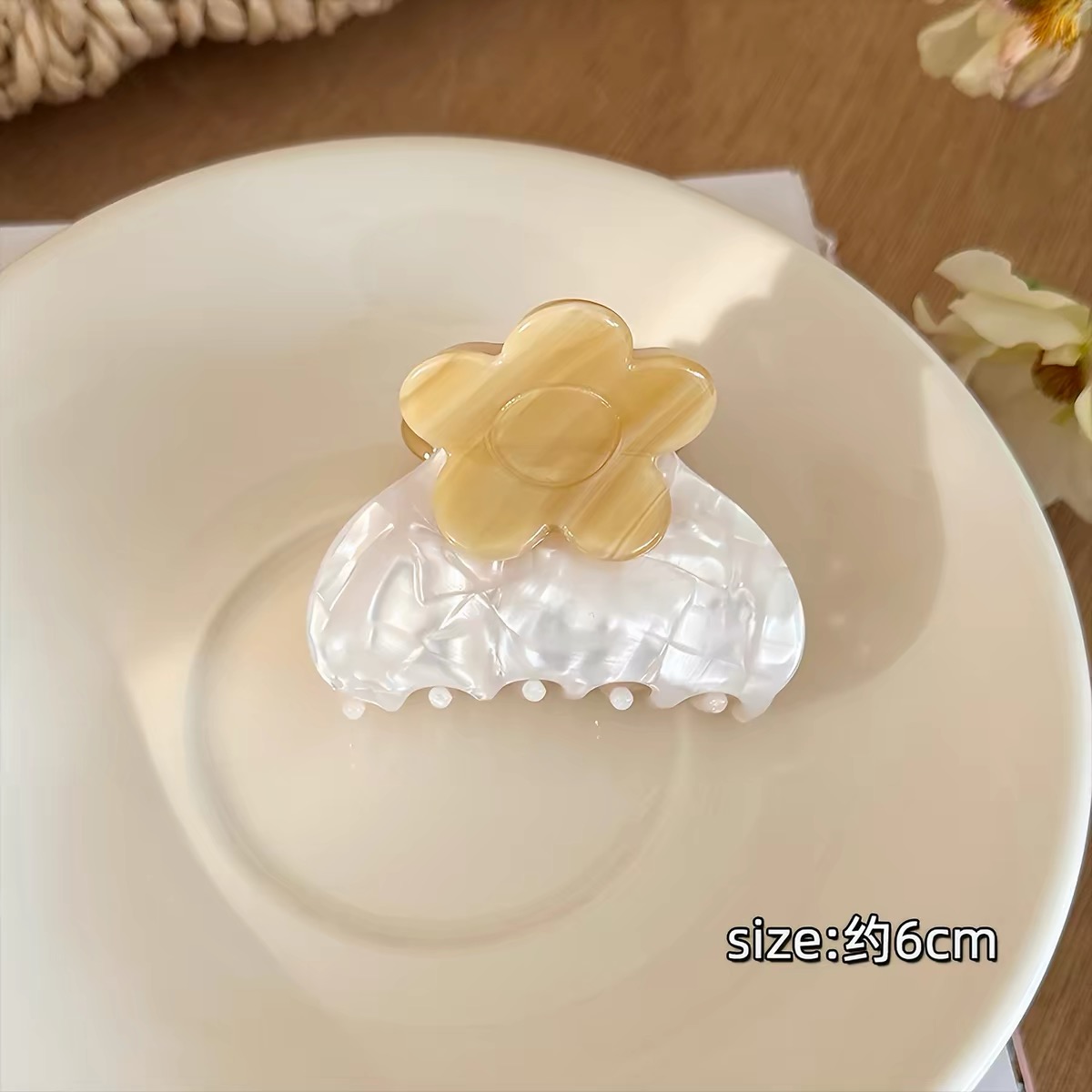 Kẹp tóc càng cua hoa trong suốt_T35
