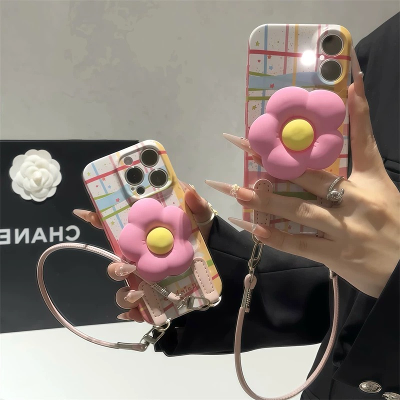 Ốp lưng hoa cúc pastel dây đeo_O112 (Iphone, Huawei, Honor, OPPO, Vivo, Xiaomi & Redmi)
