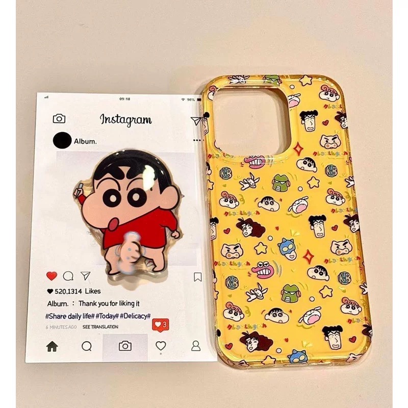 Ốp lưng Shin Cậu Bé Bút Chì kèm giá đỡ_O133 (Iphone, Huawei, Honor, OPPO, Vivo, Xiaomi & Redmi)