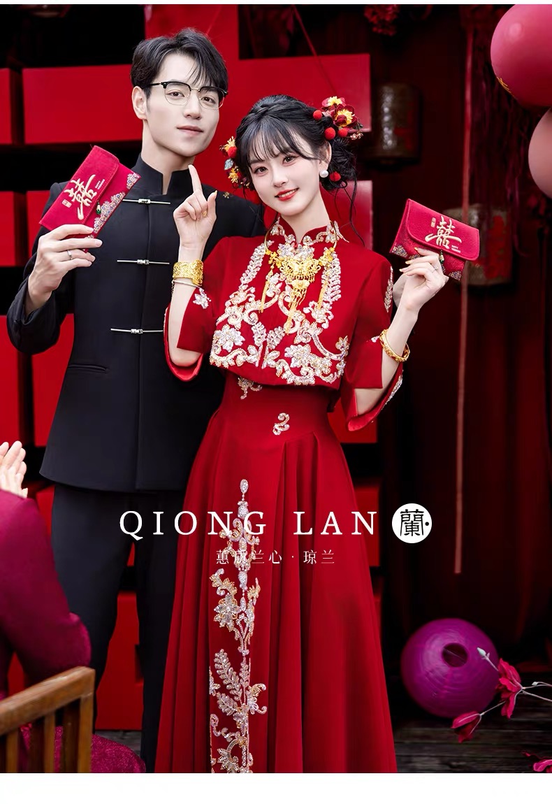 Váy cưới phong cách Hán phục thêu hoa_I95