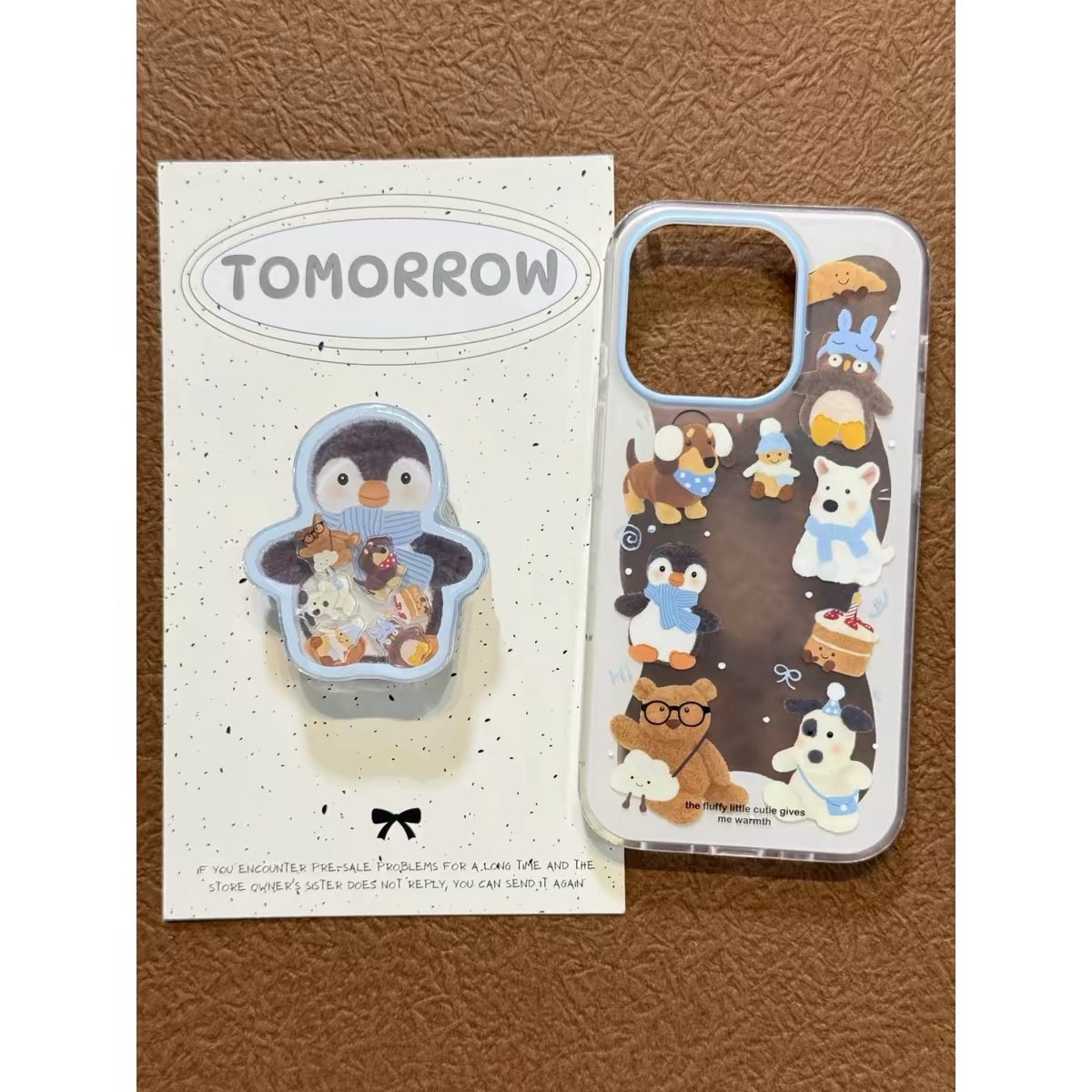 Ốp lưng gấu và chim cánh cụt dễ thương kèm giá đỡ điện thoại_O229 (Iphone, Huawei, Honor, OPPO, Vivo, Xiaomi & Redmi)