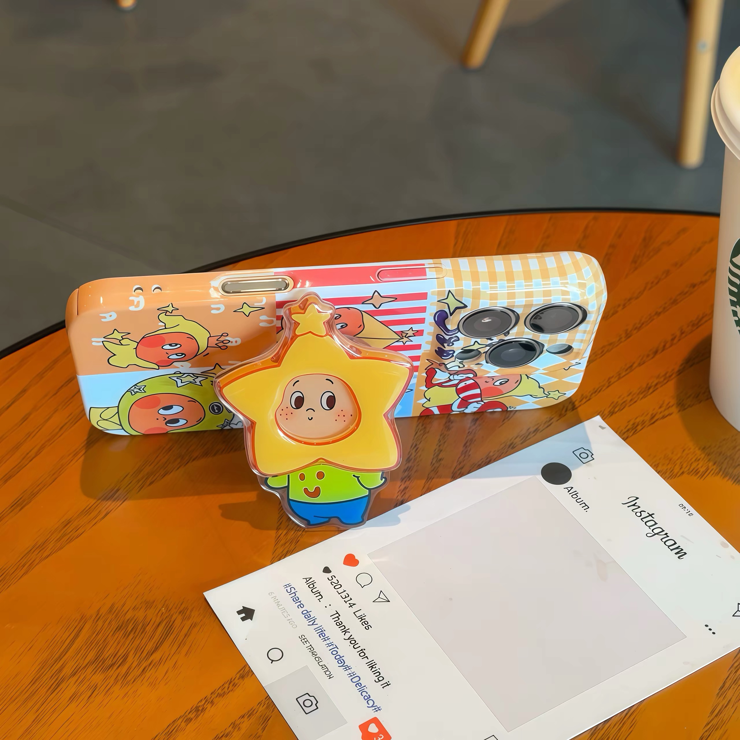Ốp lưng hoạt hình ngôi sao dễ thương kèm giá đỡ điện thoại_O209 (Iphone, Huawei, Honor, OPPO, Vivo, Xiaomi & Redmi)