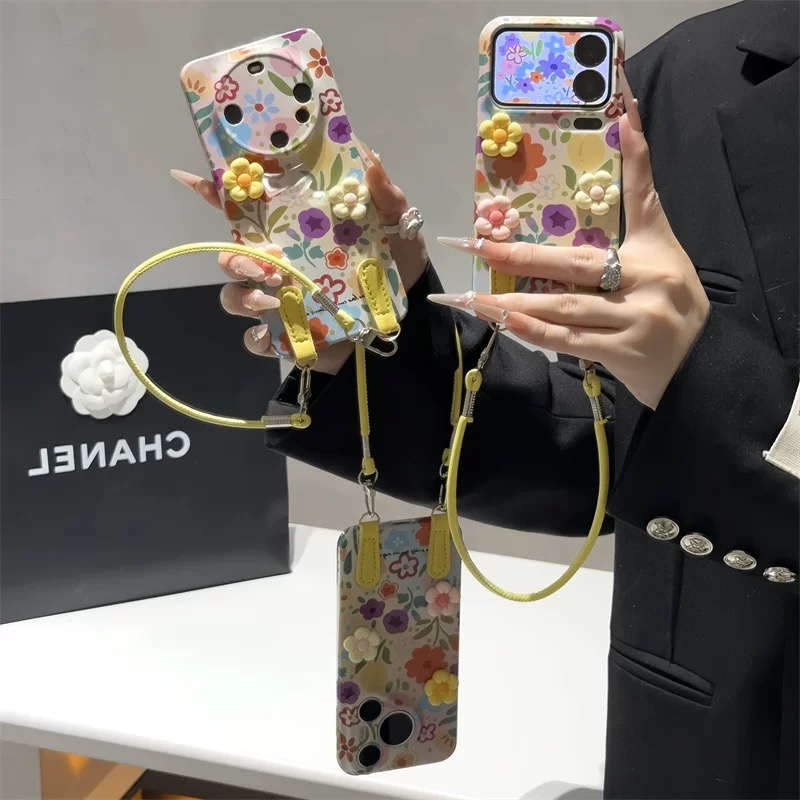 Ốp lưng hoa vintage kèm dây đeo_O09 (Iphone, Huawei, Honor, OPPO, Vivo, Xiaomi & Redmi)