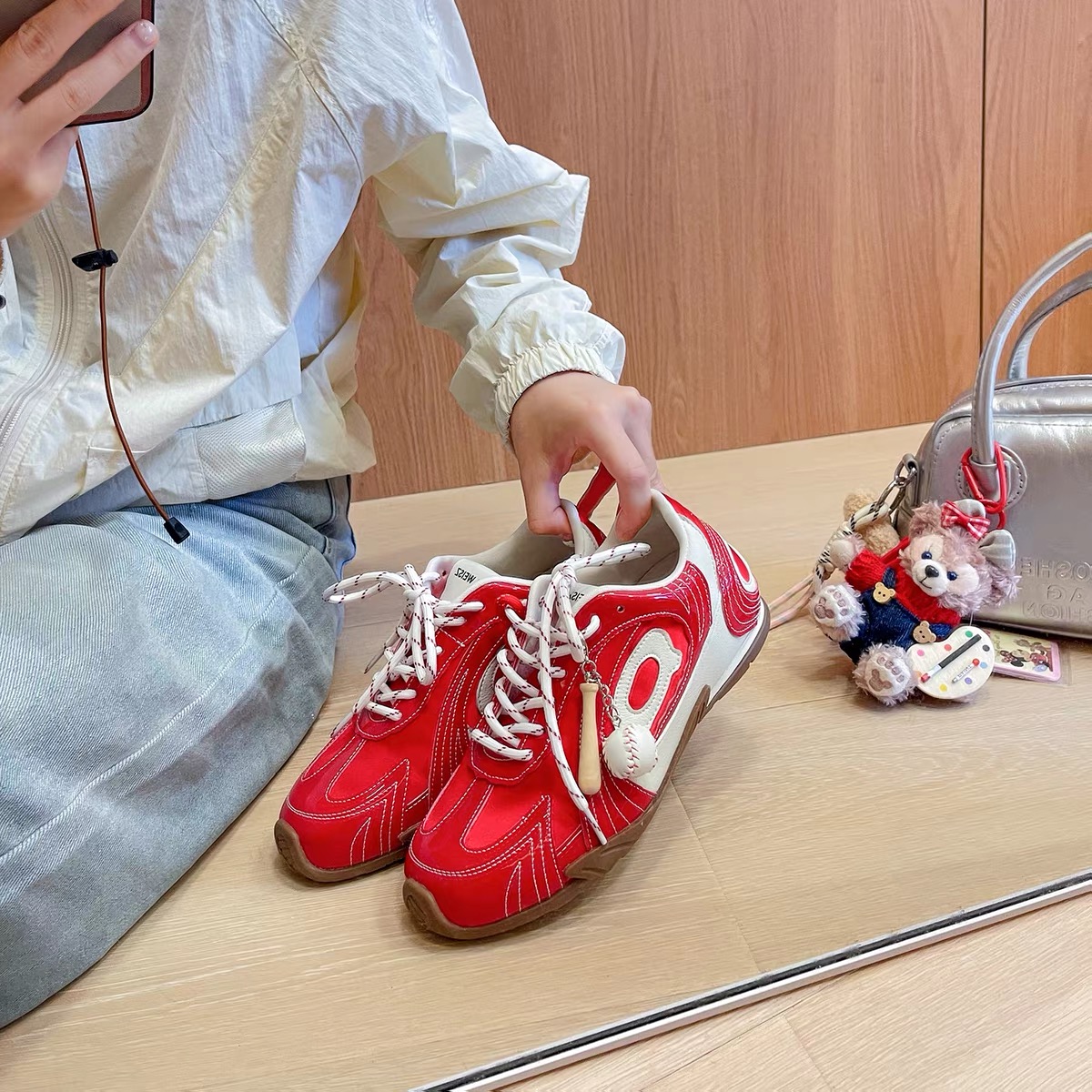Giày sneaker nữ phối họa tiết thể thao độc đáo phong cách Y2K_S11