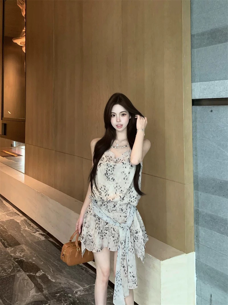 Đầm 2 dây ren dáng ngắn bay nhẹ nữ tính_Y04