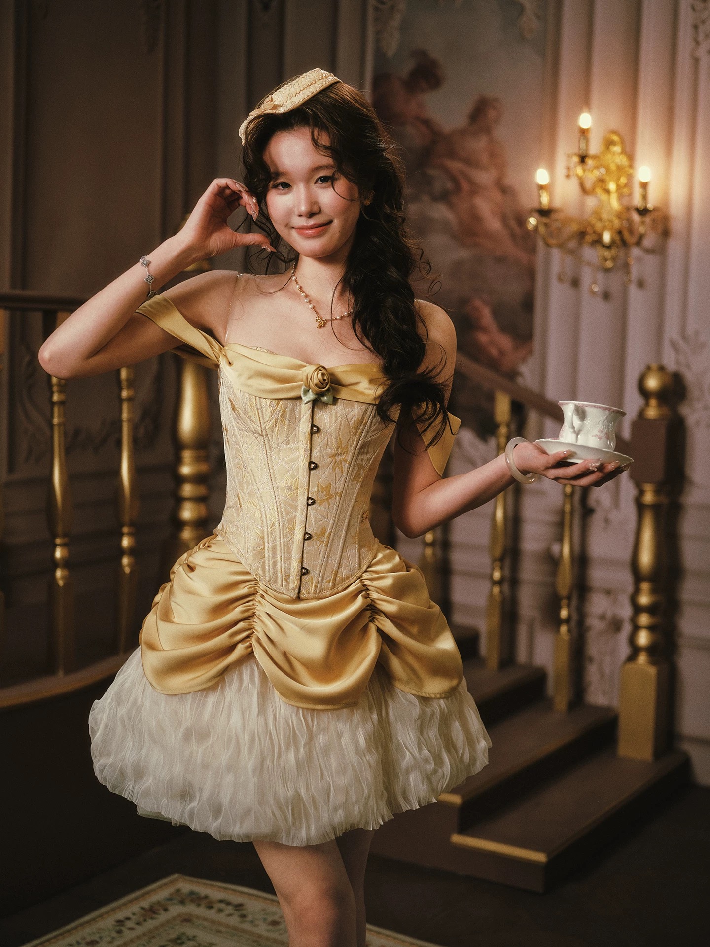 LaceMade váy corset xòe phối ren công chúa_V24