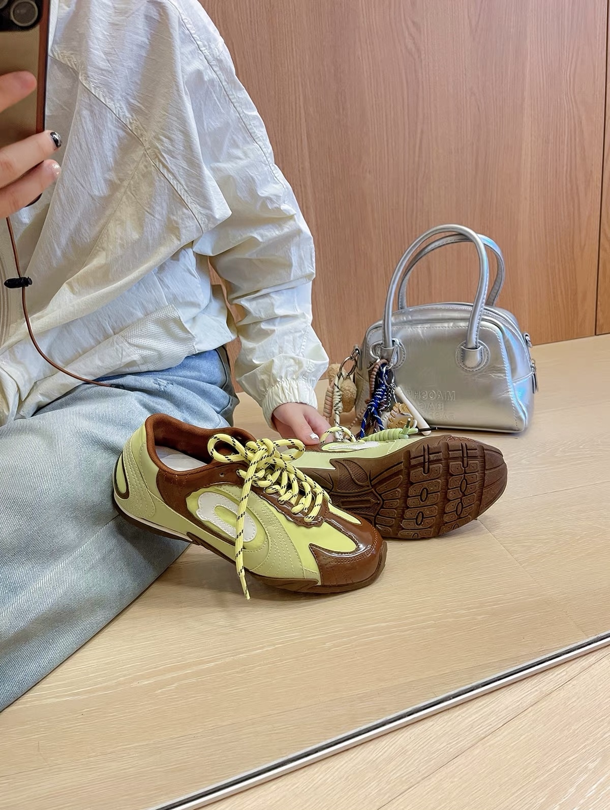 Giày sneaker nữ phối họa tiết thể thao độc đáo phong cách Y2K_S11