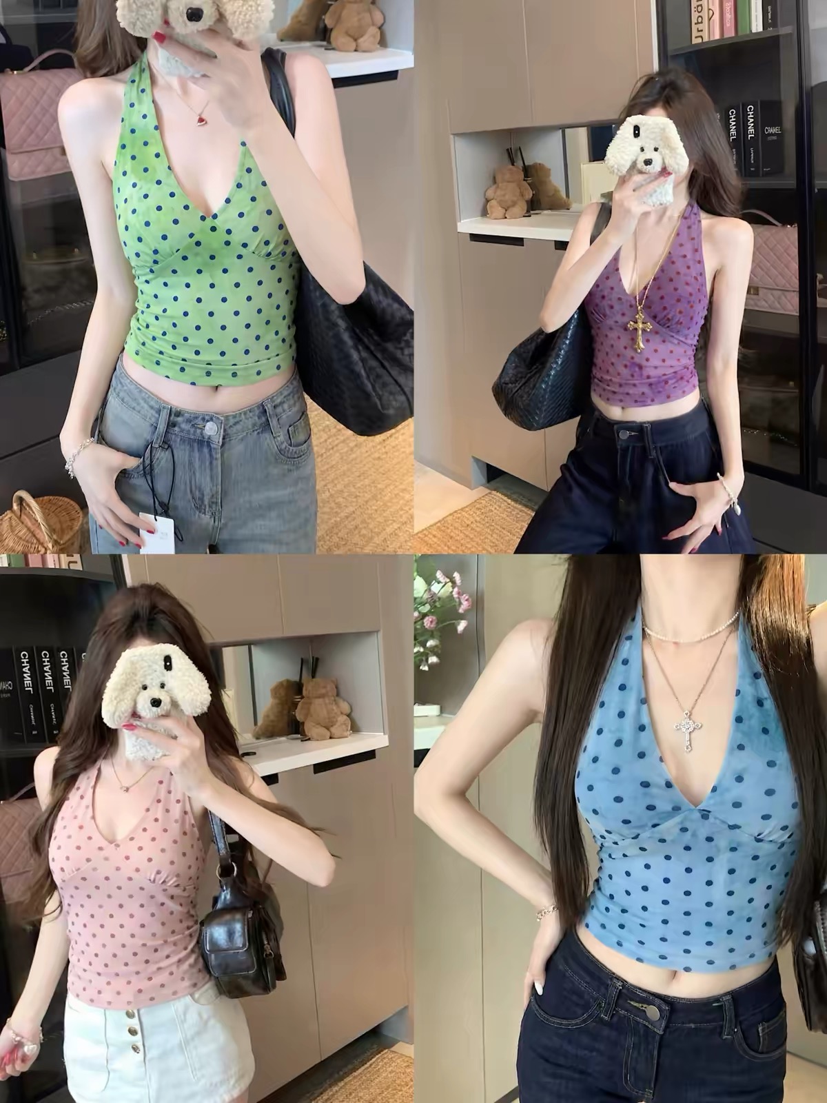 Áo yếm họa tiết chấm bi_A05