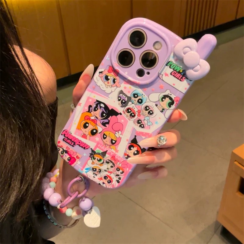 Ốp lưng điện thoại cổ điển hoạt hình kèm dây hạt_O21 (Tất cả các dòng Iphone)