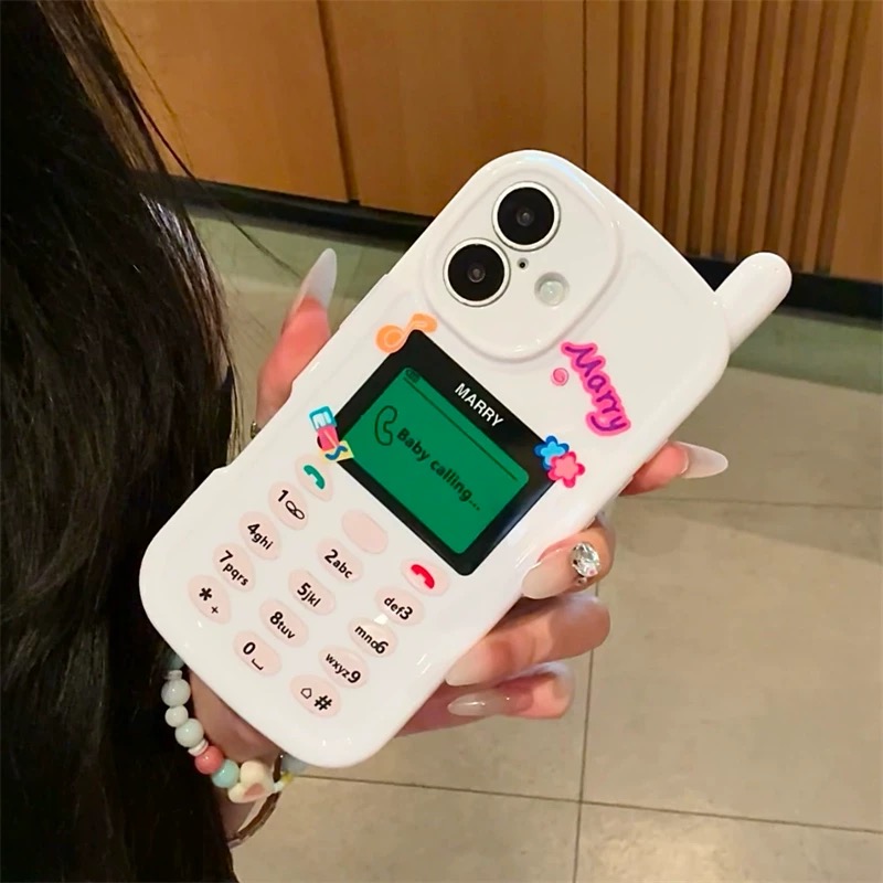 Ốp lưng điện thoại cổ điển hoạt hình kèm dây hạt_O21 (Tất cả các dòng Iphone)