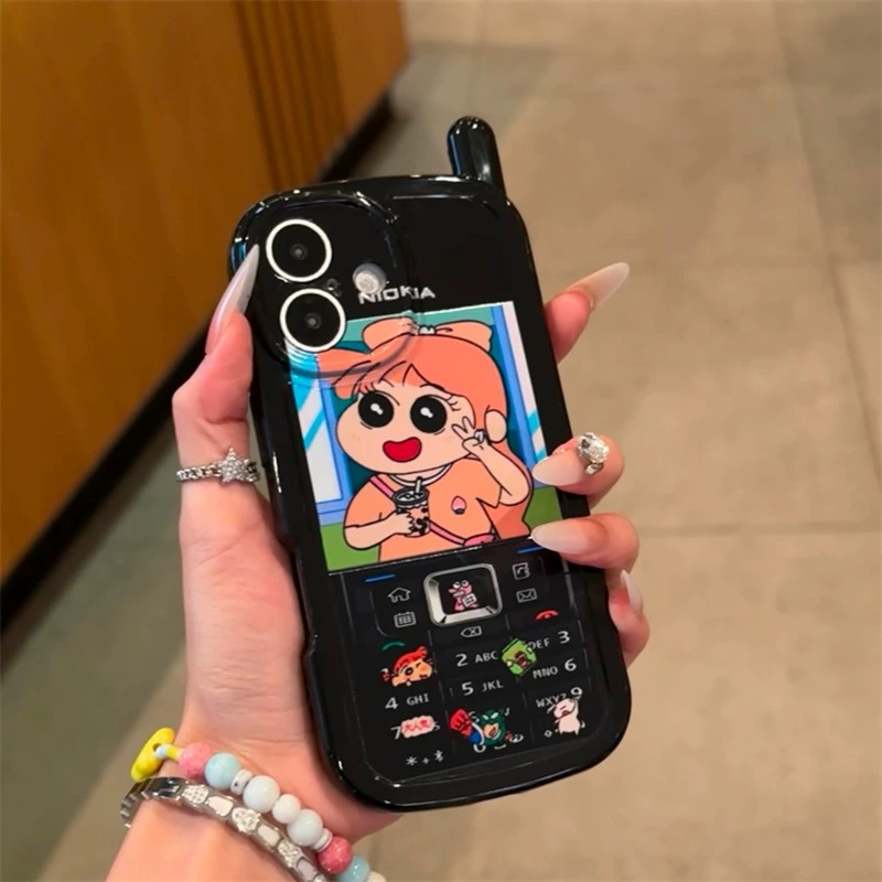 Ốp lưng điện thoại cổ điển hoạt hình kèm dây hạt_O21 (Tất cả các dòng Iphone)