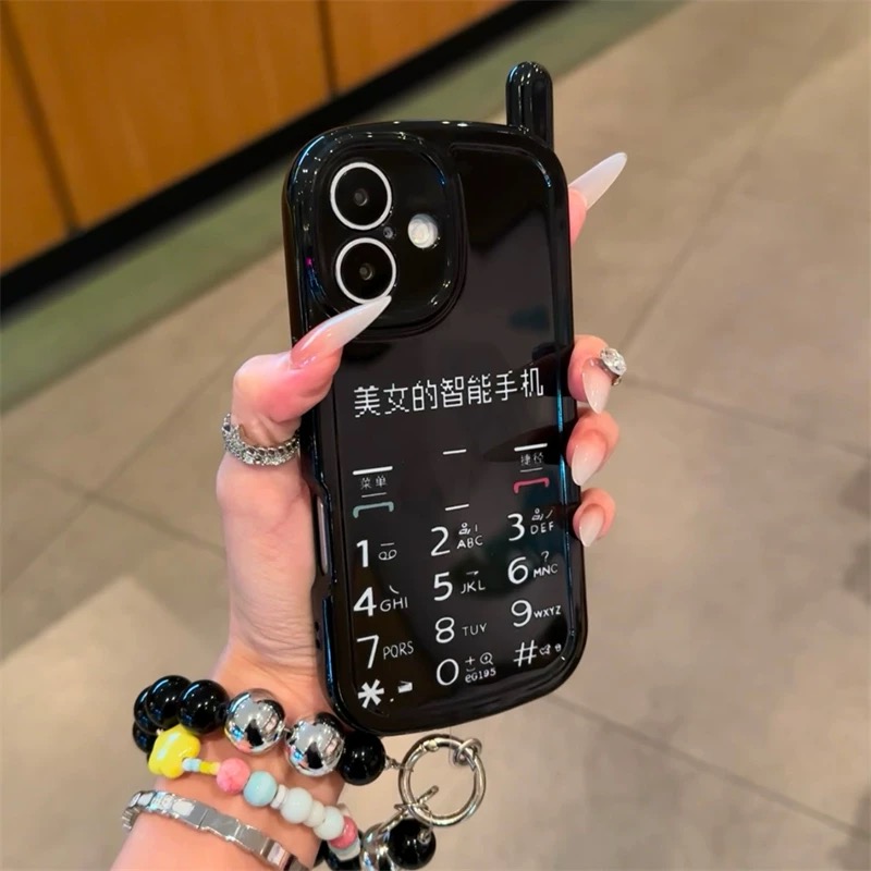Ốp lưng điện thoại cổ điển hoạt hình kèm dây hạt_O21 (Tất cả các dòng Iphone)