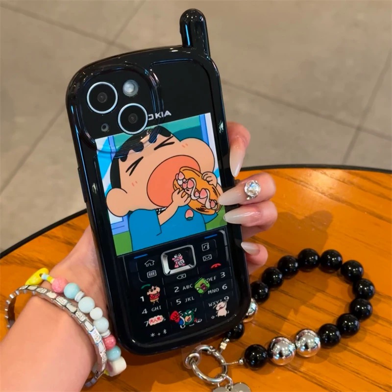Ốp lưng điện thoại cổ điển hoạt hình kèm dây hạt_O21 (Tất cả các dòng Iphone)