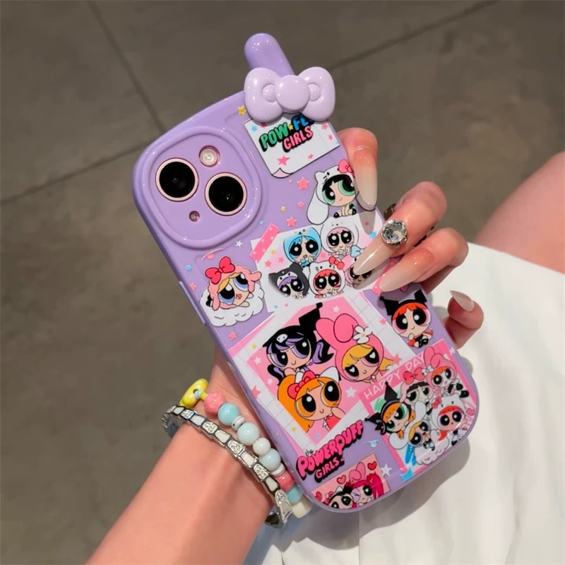Ốp lưng điện thoại cổ điển hoạt hình kèm dây hạt_O21 (Tất cả các dòng Iphone)