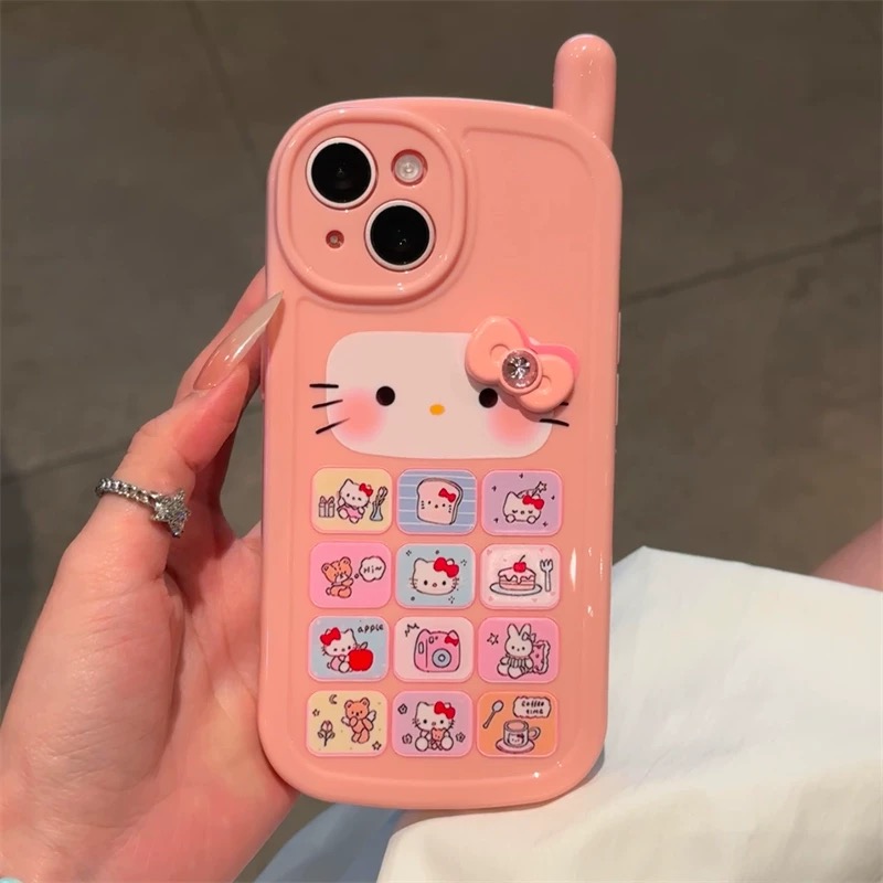 Ốp lưng điện thoại cổ điển hoạt hình kèm dây hạt_O21 (Tất cả các dòng Iphone)