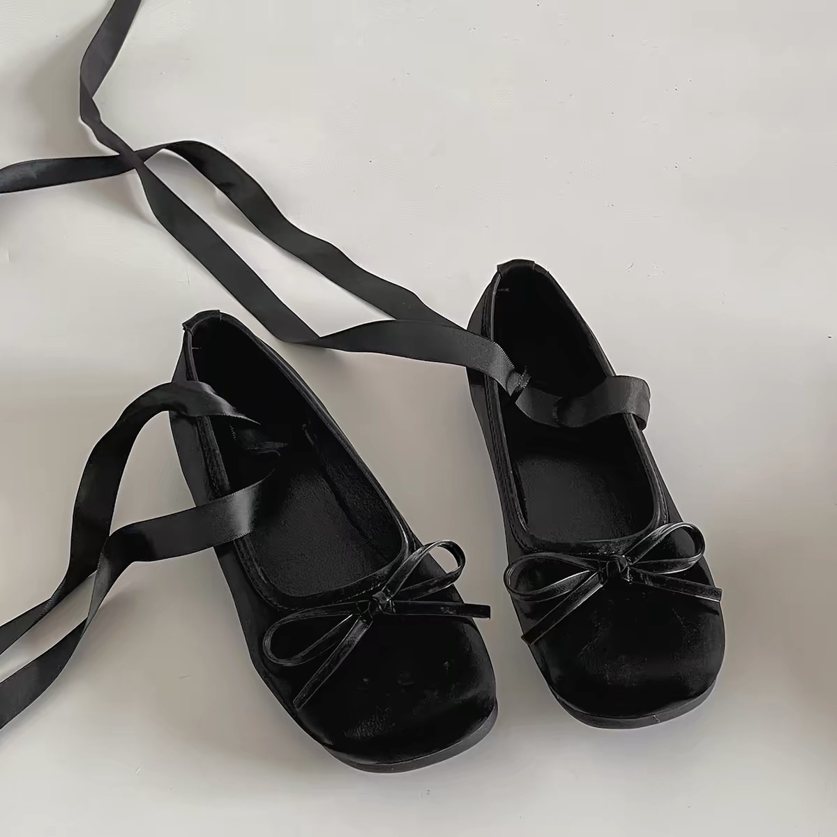 Giày búp bê buộc dây nơ cổ chân_P09