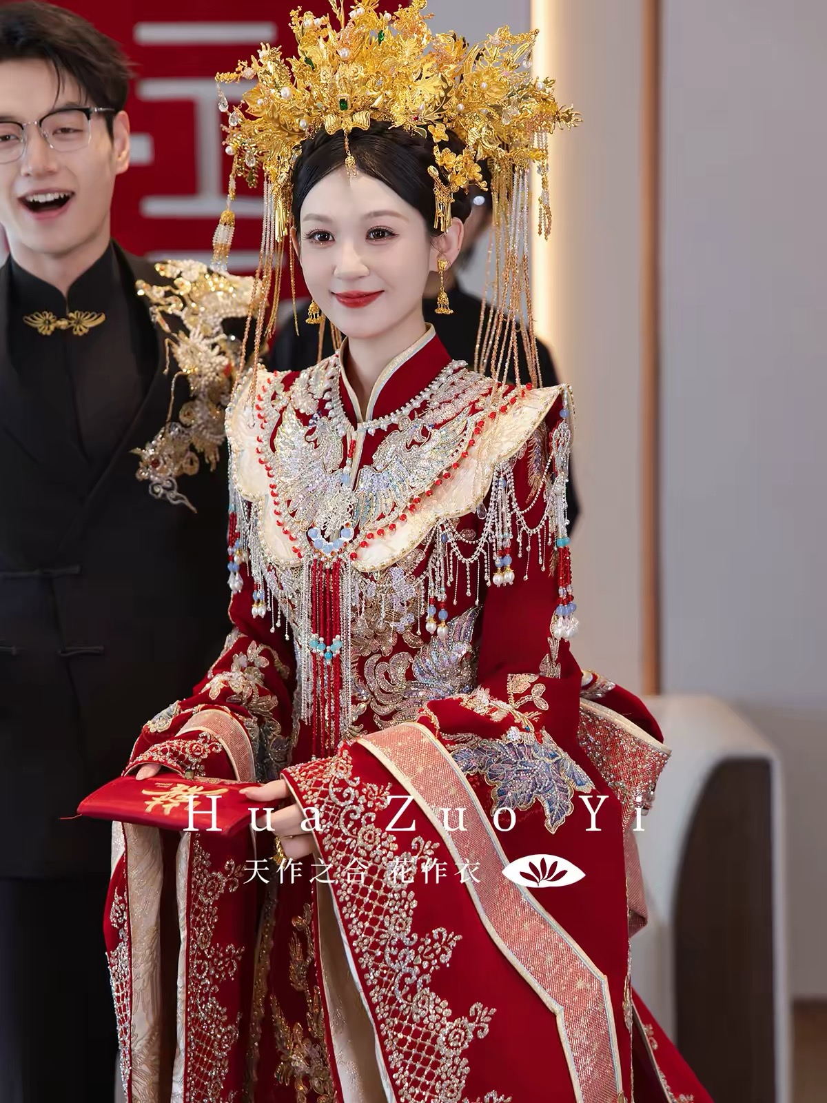 Váy cổ trang Trung Hoa thêu phượng hoàng tay áo rộng_I105