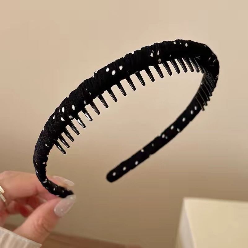 Băng đô cài tóc chấm bi bản nhỏ_L11