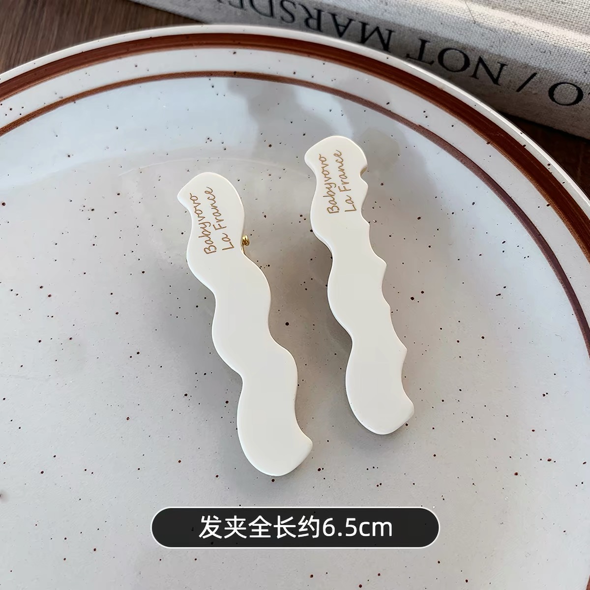 Kẹp tóc bản dẹt gợn sóng phong cách vintage_H02