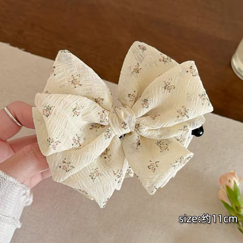 Kẹp tóc nơ hoa nhí vintage_T32