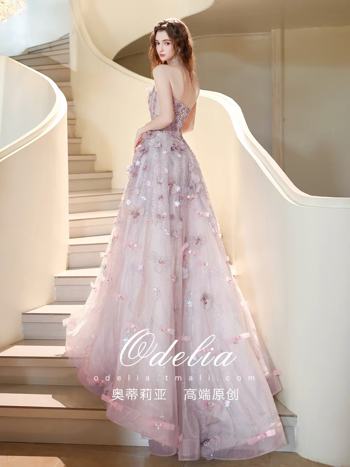 Váy dạ hội cúp ngực đính hoa dáng công chúa bồng bềnh_I146
