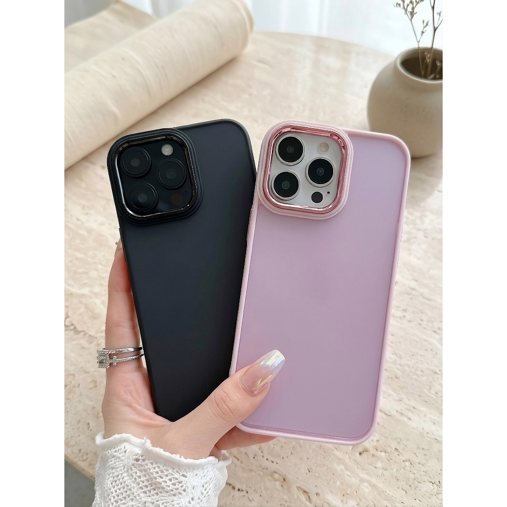 Ốp Lưng Iphone Nhám Viền Kim Loại