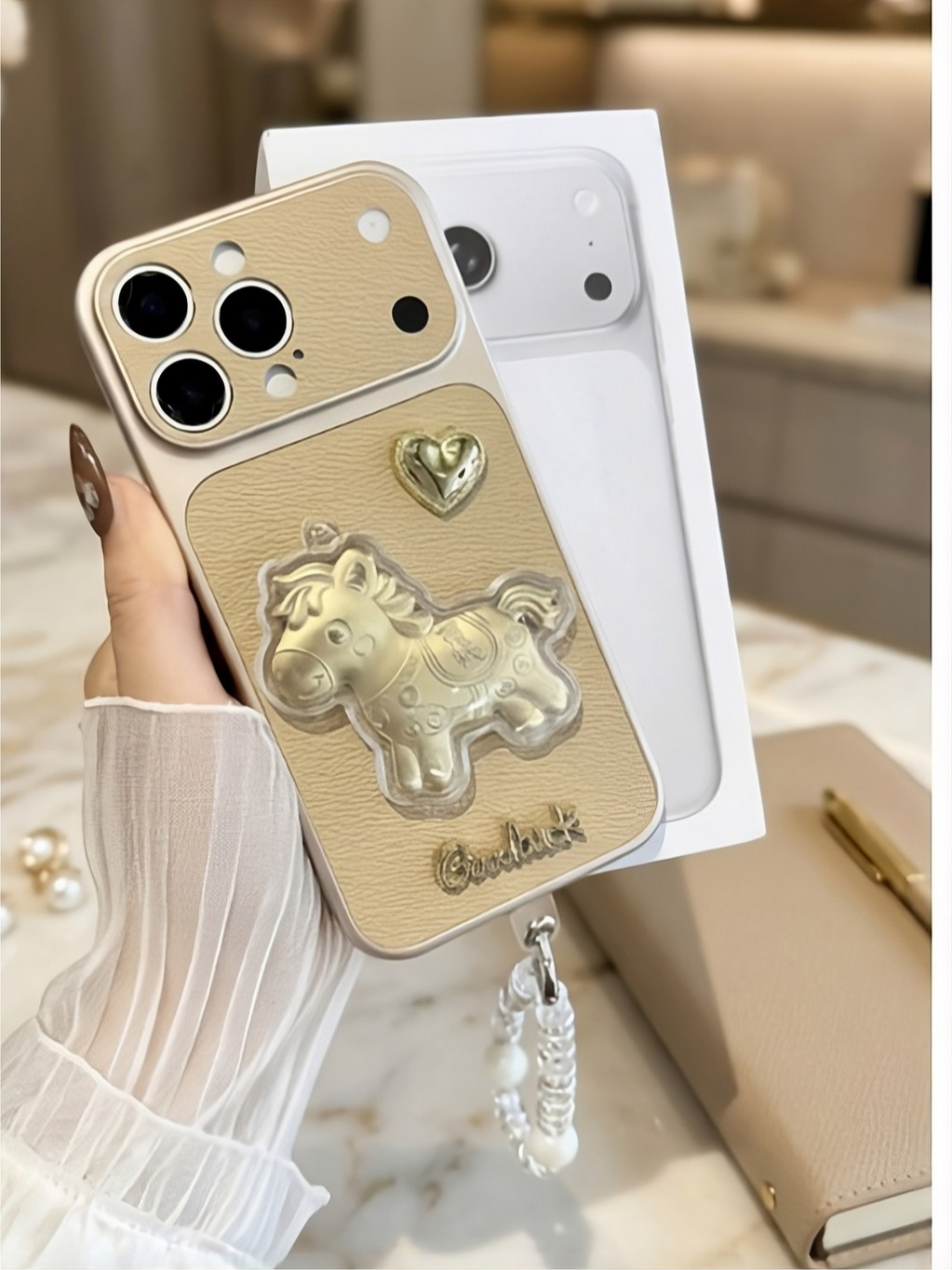 ✨ ỐP LƯNG IPHONE DA NGỰA VÀNG 
