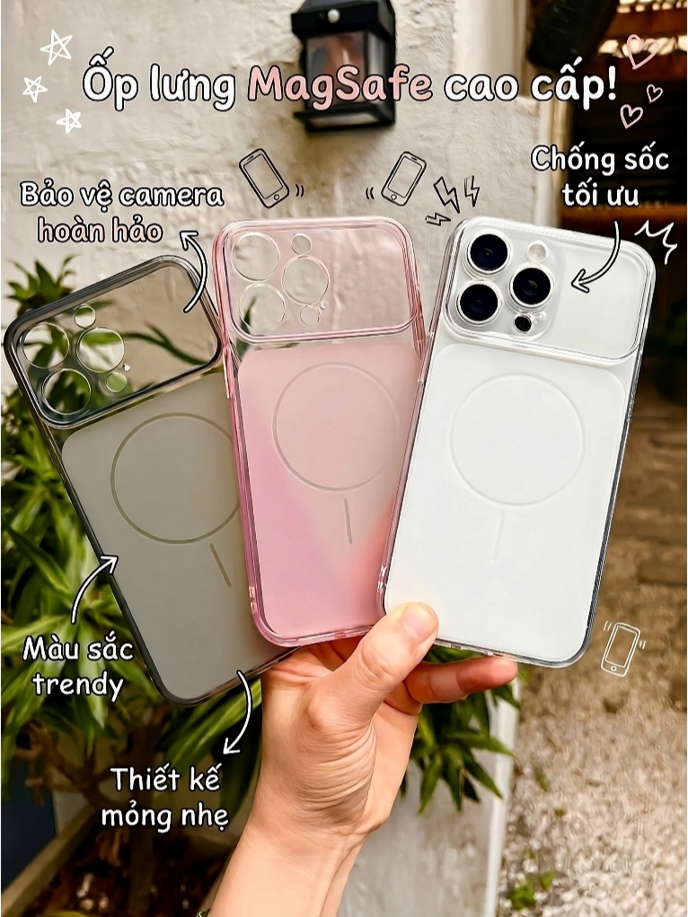 ỐP LƯNG IPHONE KHUNG VIỀN CAMERA 17 PROMAX - LƯNG MỜ- CHỐNG Ố-TÍCH HỢP SẠC TỪ TÍNH CHO IPHONE