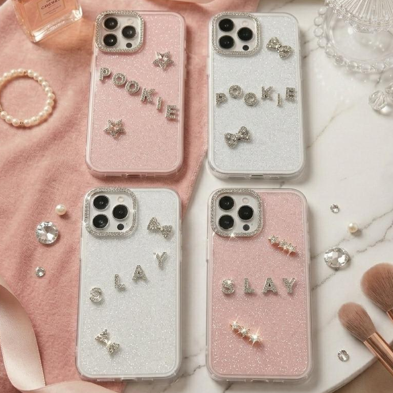 Ốp Lưng Iphone Đính Chữ Đá Sang Trọng_