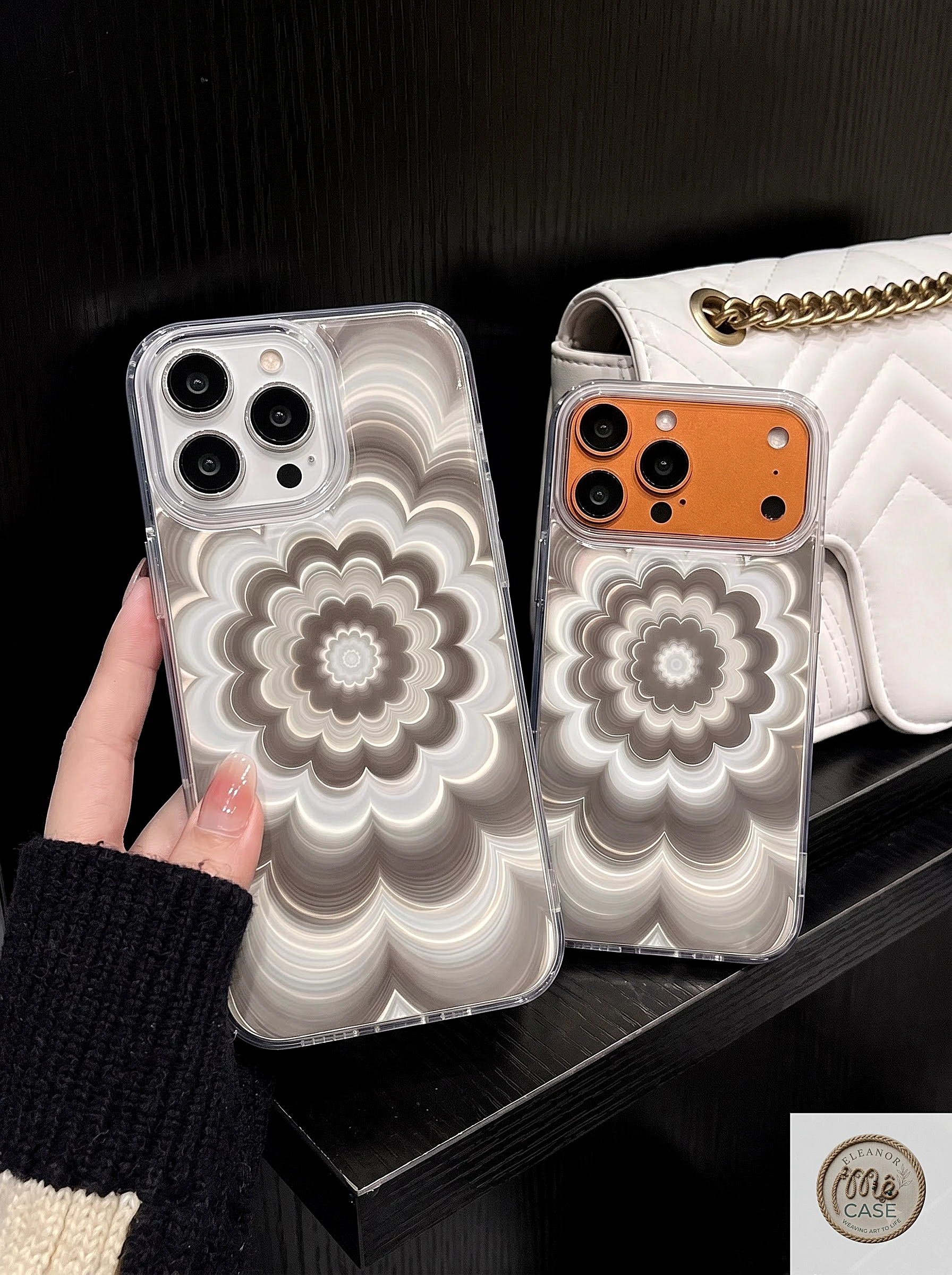 MÃ 28. Ốp Lưng Iphone Sóng Hoa Ảo Ảnh Hologram 3D - Khung Bảo Vệ Camera Cao Cấp