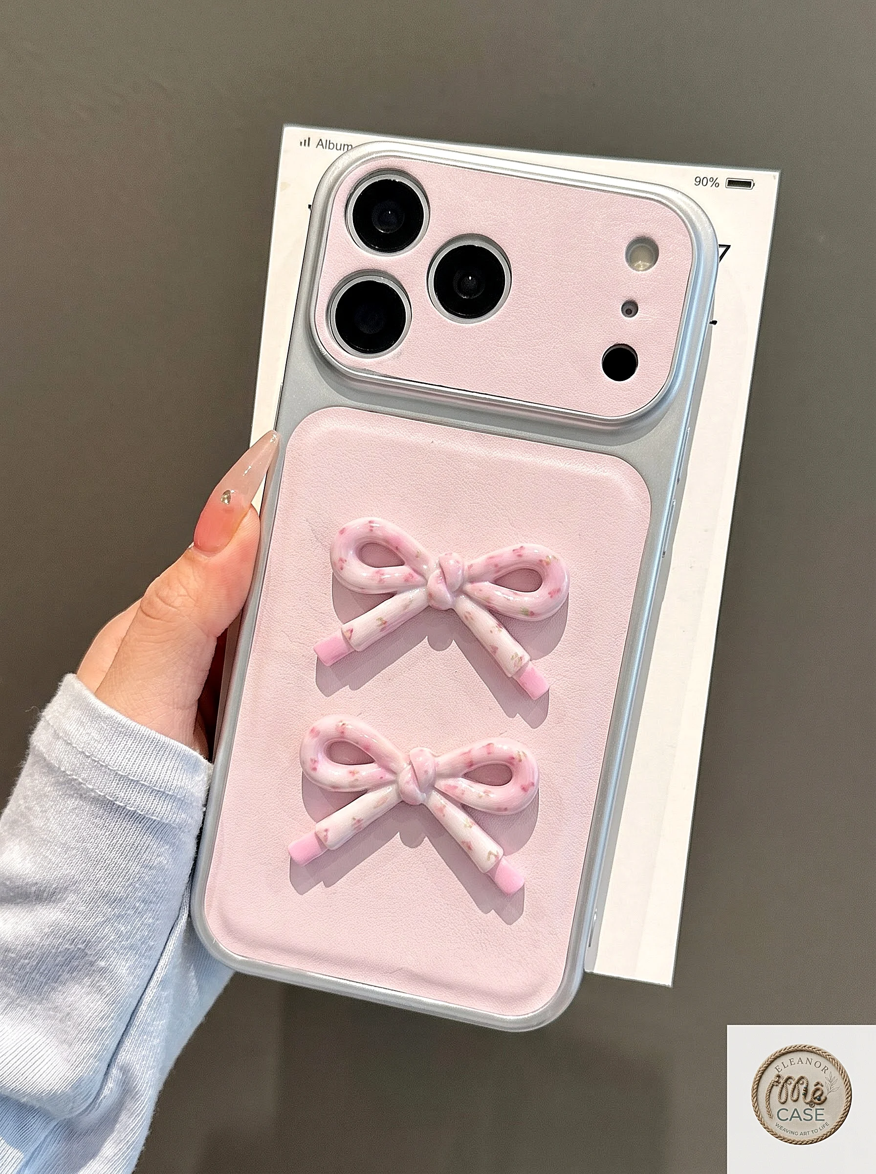 MÃ 76. Ốp Lưng Iphone _ Đính Nơ Chuẩn Phong Cách Coquette Y2K Cao Cấp