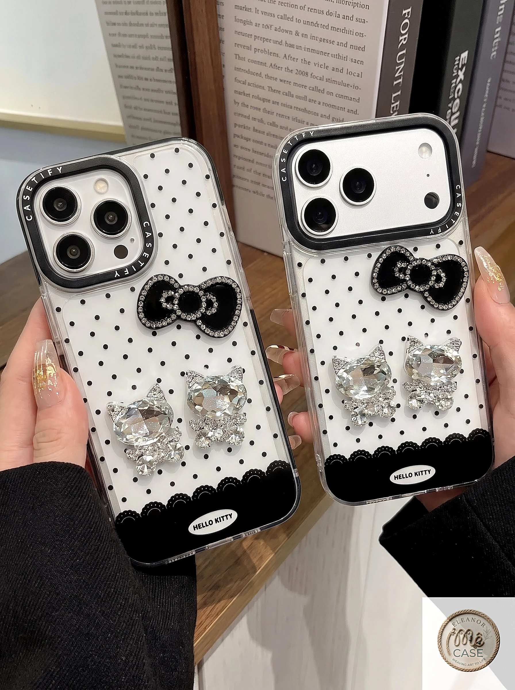 Ốp Lưng Iphone Pha Lê Nàng Mèo Kiêu Xa -  Cat Black And White 🐱🖤🤍