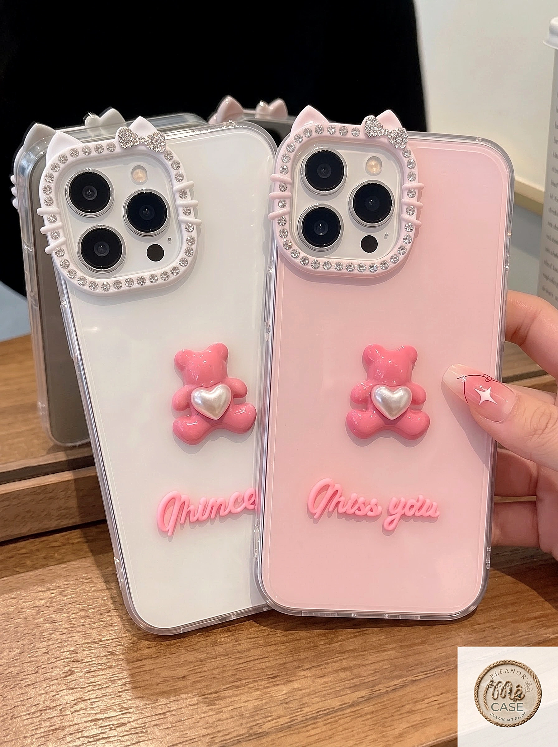 Ốp Lưng iPhone Bear Bow - Cute Phô Mai Que